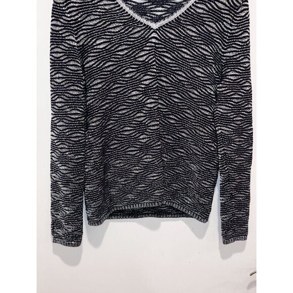 Maje Black V-Neck Long Sleeve Pullover Women's Sweater Size 2 (MEDIUM) - Picture 3 of 8